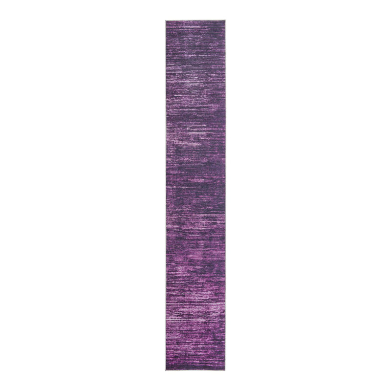 Tapis à poils longs en microfibre Monkton Combe, Tapis de couloir 2 pi 6 po x 14 pi