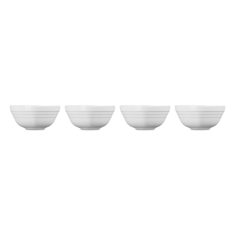 Le Creuset Stoneware Set Of 4 Heart Mini Bowls Multi Color, White