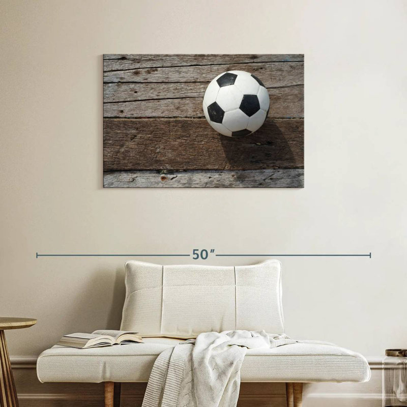 Ballon de soccer sur bois Sireci, H 24 po x l 36 po