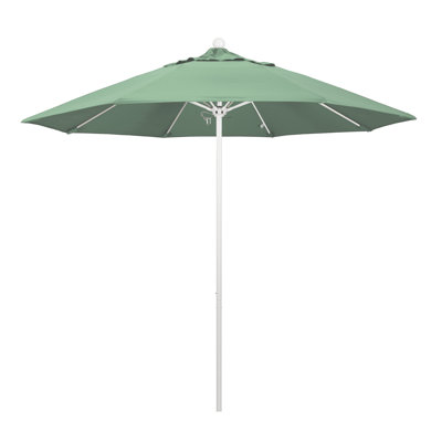 Parasol de patio blanc de qualité commerciale 9 pi avec nervures en fibre de verre Hibo