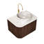 Meuble-lavabo et lavabo flottant moderne en bois de noyer, design spacieux