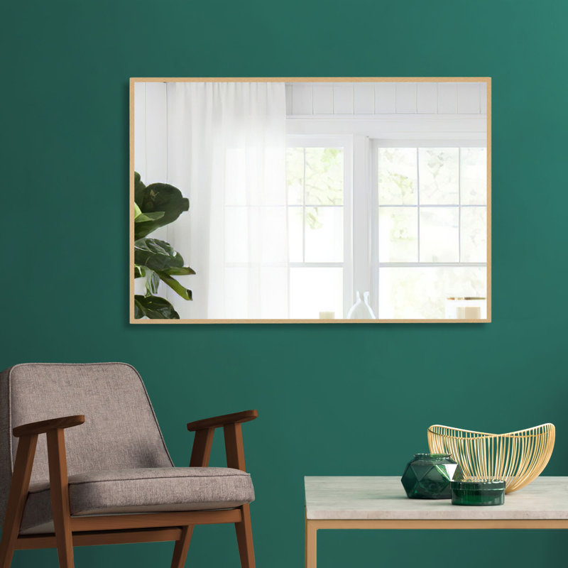 Beunca Metal Framed Bathroom Vanity Mirror, Gold, 32" x 24"