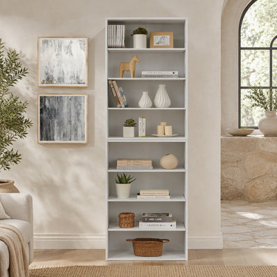 CD DVD storage cabinet, bookcase, adjustable shelf 8-layer storage, display bookshelf, home, office, multi-functional double-layer bookcase, can be disassembled into two 4-layer storage bookcases