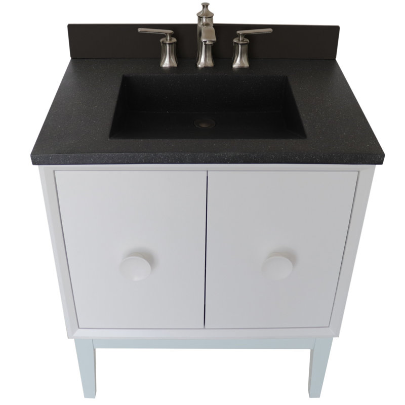 Ensemble de meuble-lavabo simple 31 po Crumley, Noir, Blanc