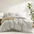 3 Pcs Grey Queen Bed Duvet , Cotton - Linen Rayon Combination, All Season Comfort, Thoughtful Design, Standard Soft Natural Fabric, Breathable Stripe Machine Washable-128860224-128860223