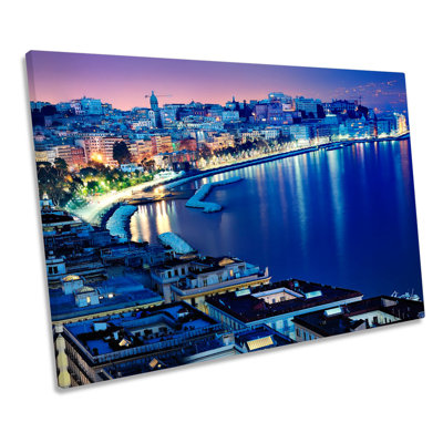 Naples City Skyline Italy - Wrapped Canvas Art Prints