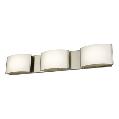 Éclairage pour meuble-lavabo à 3 lumières de 25,25 po Pandora - nickel satiné
