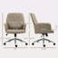 Chaise de bureau à domicile en microfibre, chaise de bureau d'ordinateur à hauteur ajustable et capitonnée avec roues pivotantes et accoudoirs rembourrés