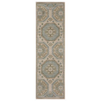 Tapis beige / bleu sarcelle Graicyn