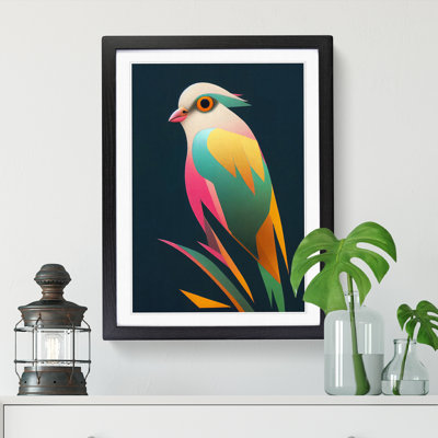 FRM-V0523-252X Bird Retro 1 Piece Single Picture Frame Wall Art