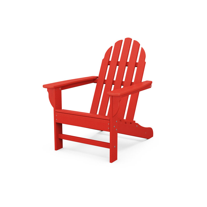 Chaise Adirondack POLYWOOD x Sol 72 Jamarion, Rouge coucher de soleil