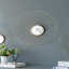 Ensemble de 3 miroirs muraux abstraits avec cadre doré