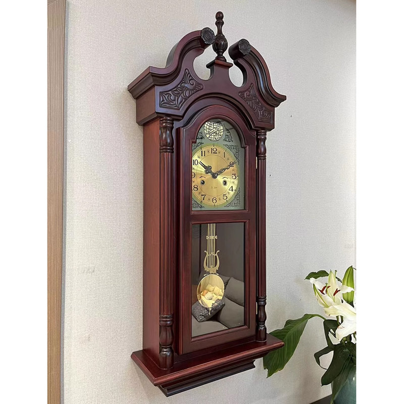 Reddish Brown Solid Wood Free Form Wall Clocks