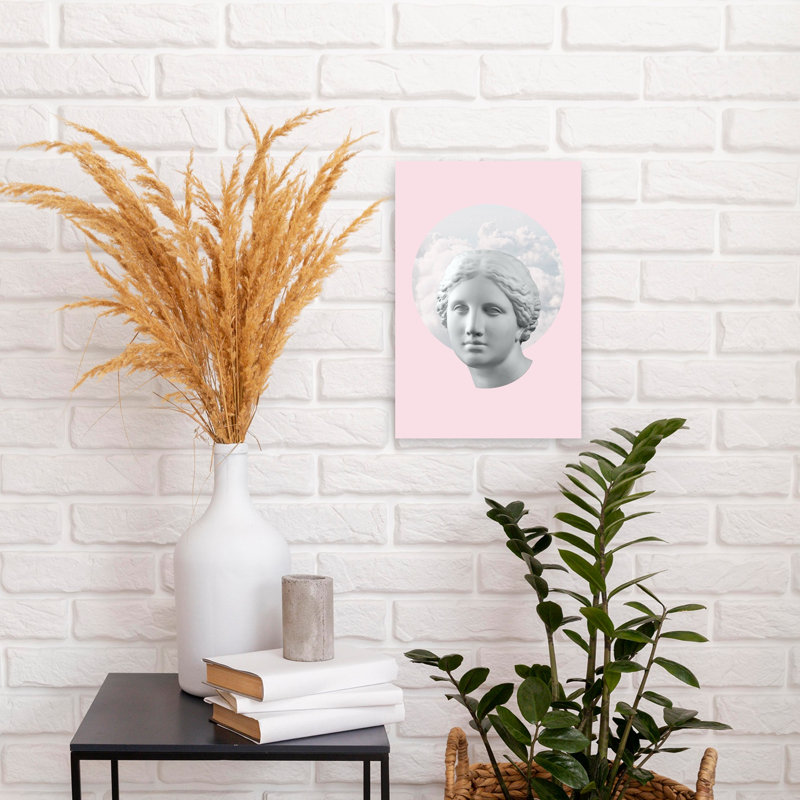 Dreamy Classical Bust Dreamy Elegant Ethereal Portrait Architecture Wall Art Print 1 Piece Wrapped Canvas Wall Art
