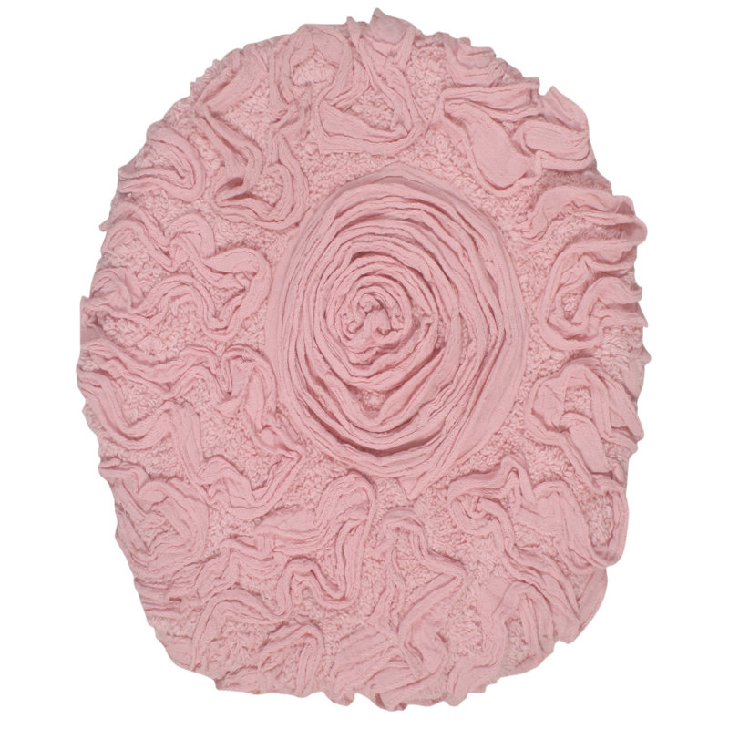 Couvercle de siège de toilette 100% coton en peluche avec ajustement élastique et doux, 18 po x 18 po, Rose