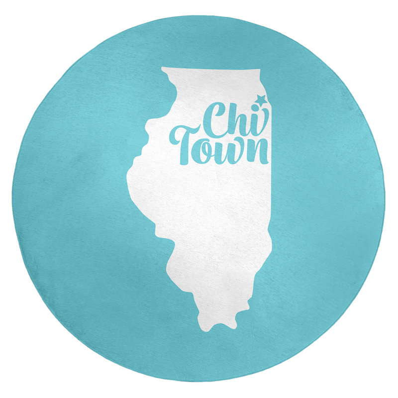 Tapis bleu de poly-chenille chi town illinois