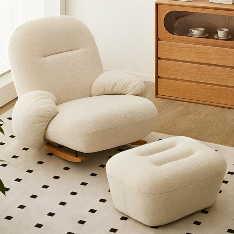 Chaise berçante de style crème Casual