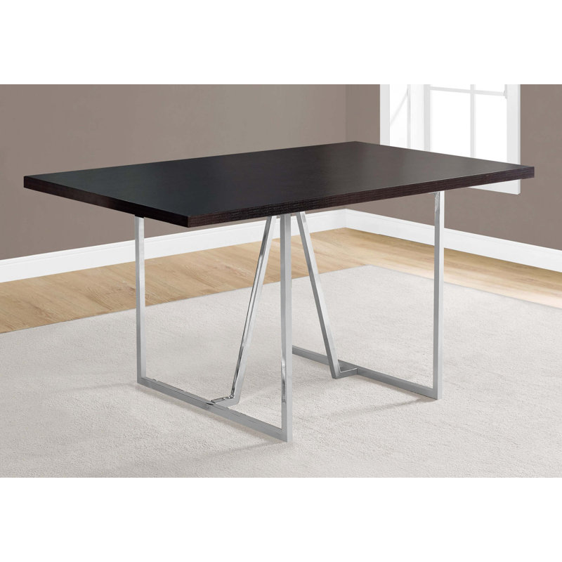 Table de salle à manger, rectangulaire, cuisine, salle à manger, métal chromé