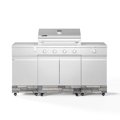 TYTUS Fresno 4 - Burner Freestanding Propane Gas Grill with Side Burner and Cabinet