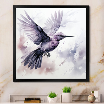 Colibri gris flottant Blooms IV - Colibri, art mural animal
