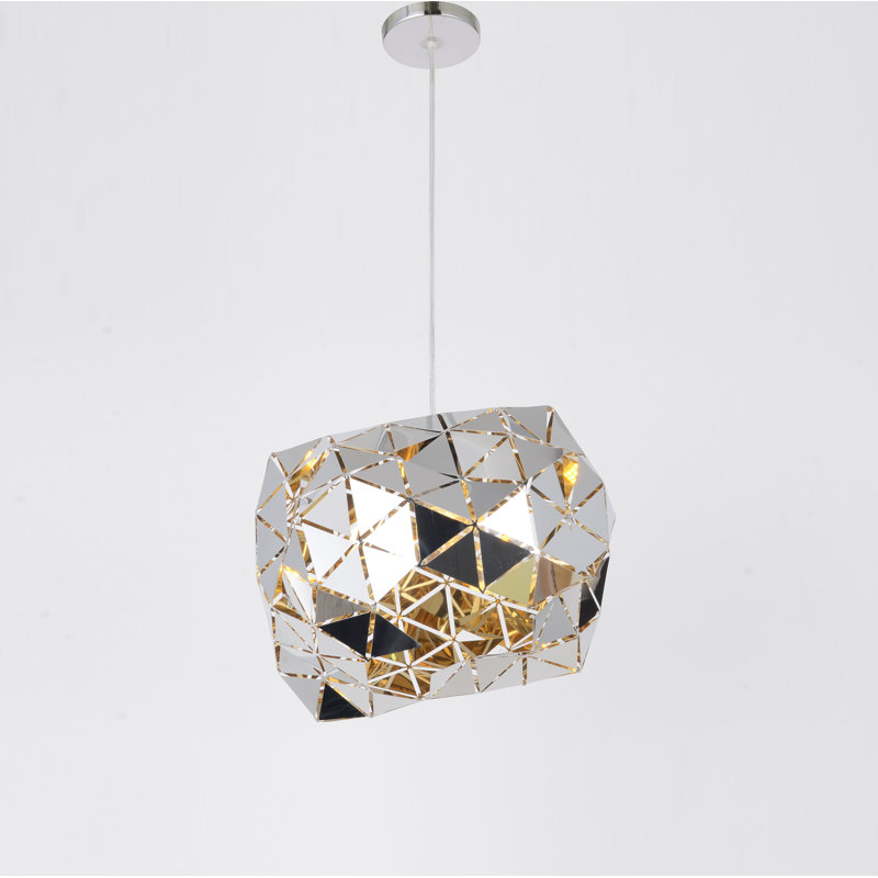 Luminaire suspendu géométrique 1 lumières statement Lovica, H 9 po x l 14,5 po x P 14,5 po