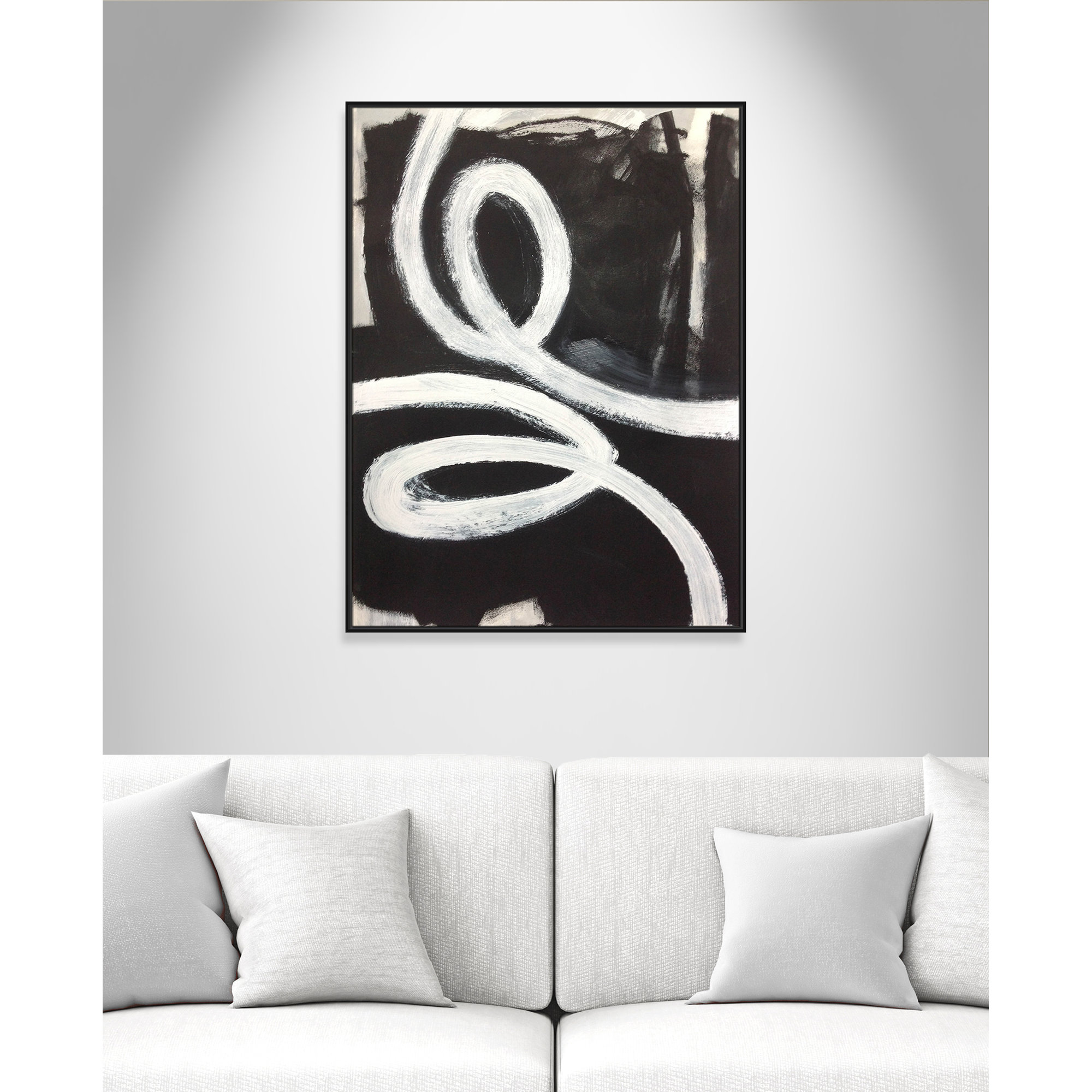 Ansonia Swirly Swirls I by , No, Black Floater Framed, 49.5" H x 37.5" W x 2" D