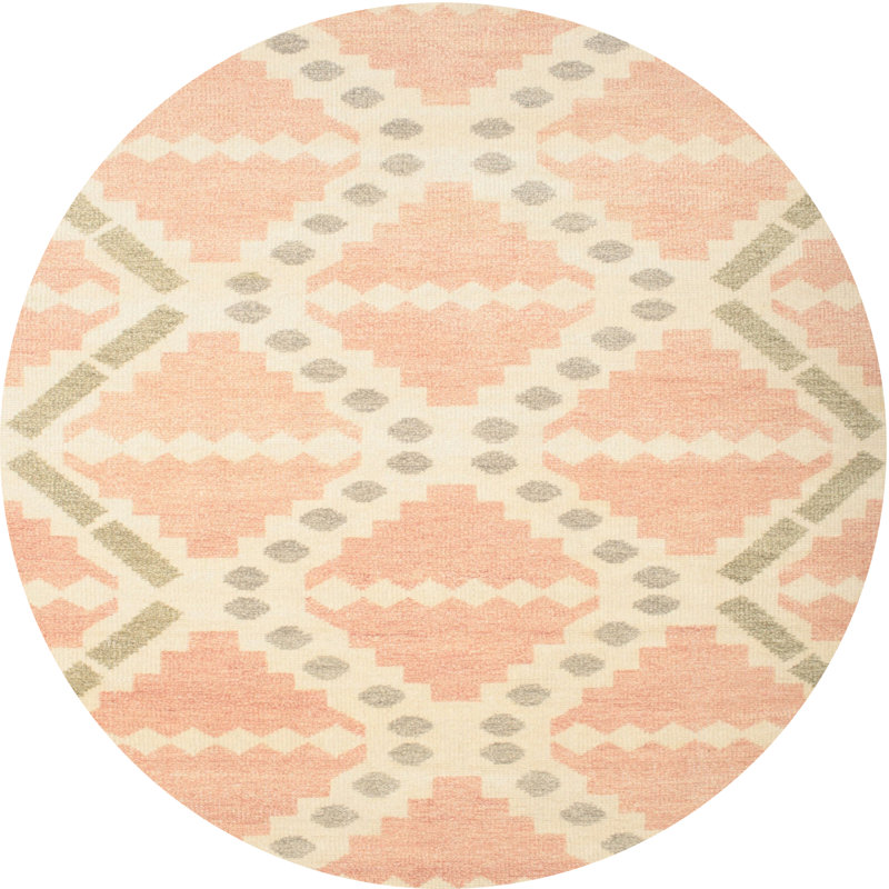 Tapis contemporain rose / vert Misty, Rond 8 pi