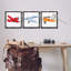«Triple Colorful Airplanes Dessin», ensemble de 3 toiles flottantes encadrées noires par Sweet Pea Studio-1033417355-1033417358