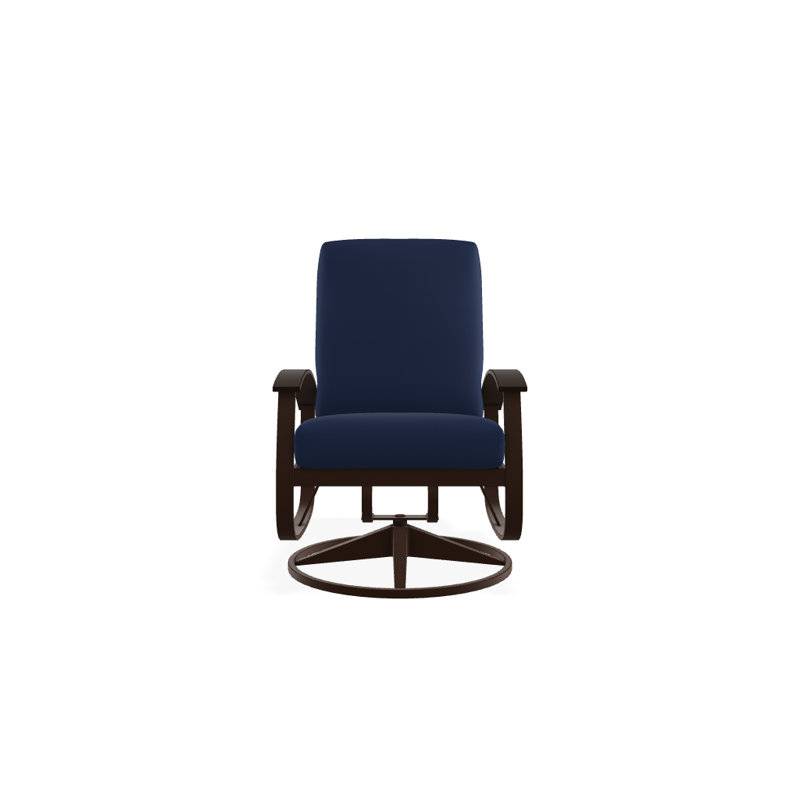 Belle Isle Outdoor Swivel Lounge Chair, Canvas Navy Sunbrella® Canvas, Kona P10, Textured Kona