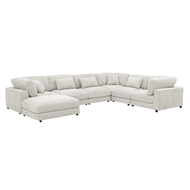 Canapé modulaire Everden, H 33 po x l 144 po x P 112 po, Cream Polyester