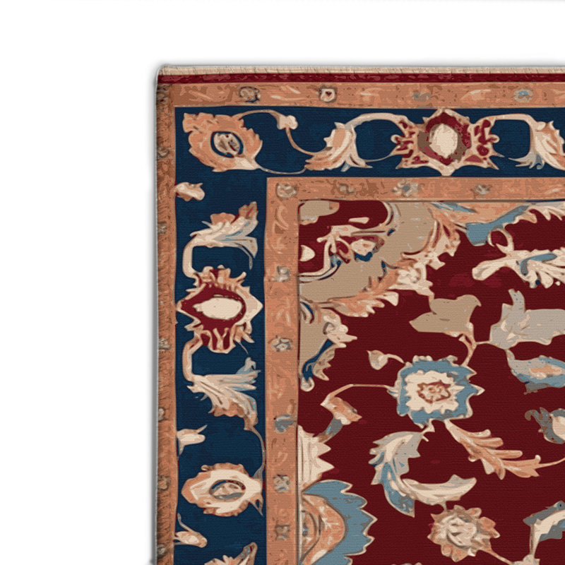 Tabriz Red Indoor and Outdoor Area Rug, Rectangle 2' x 3'