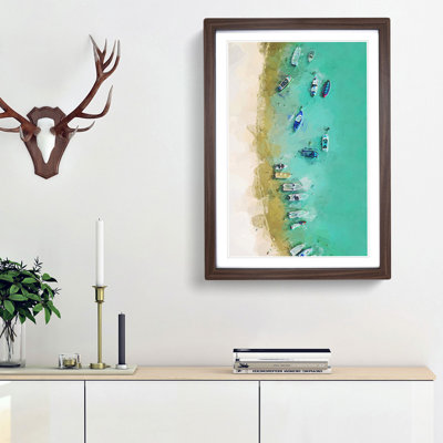 Aerial View of Boats in Abstract - Picture Frame Graphic Art Print