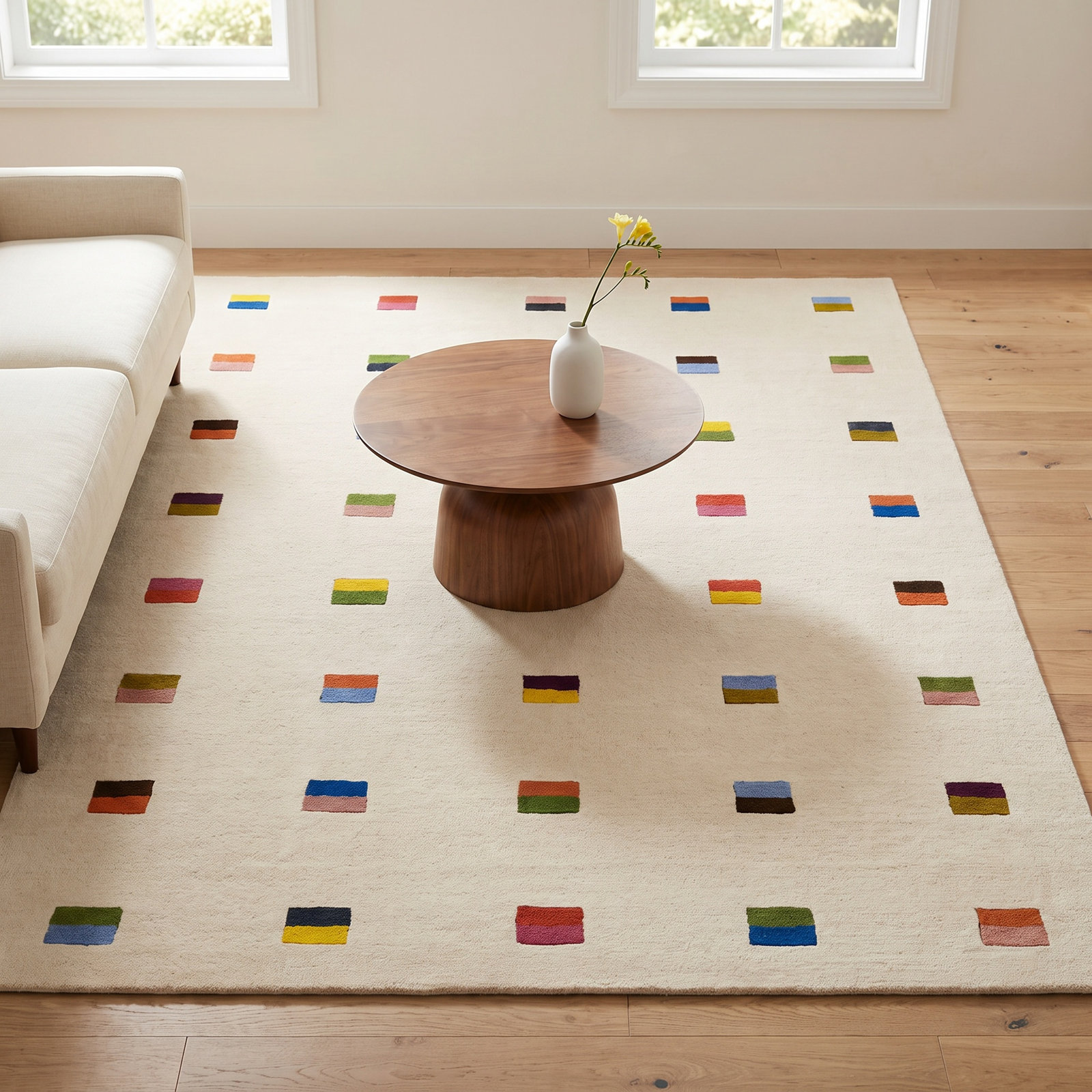 Xola Multi Hand-Tufted Geometric Wool Rug, Rectangle 7'10" x 10'