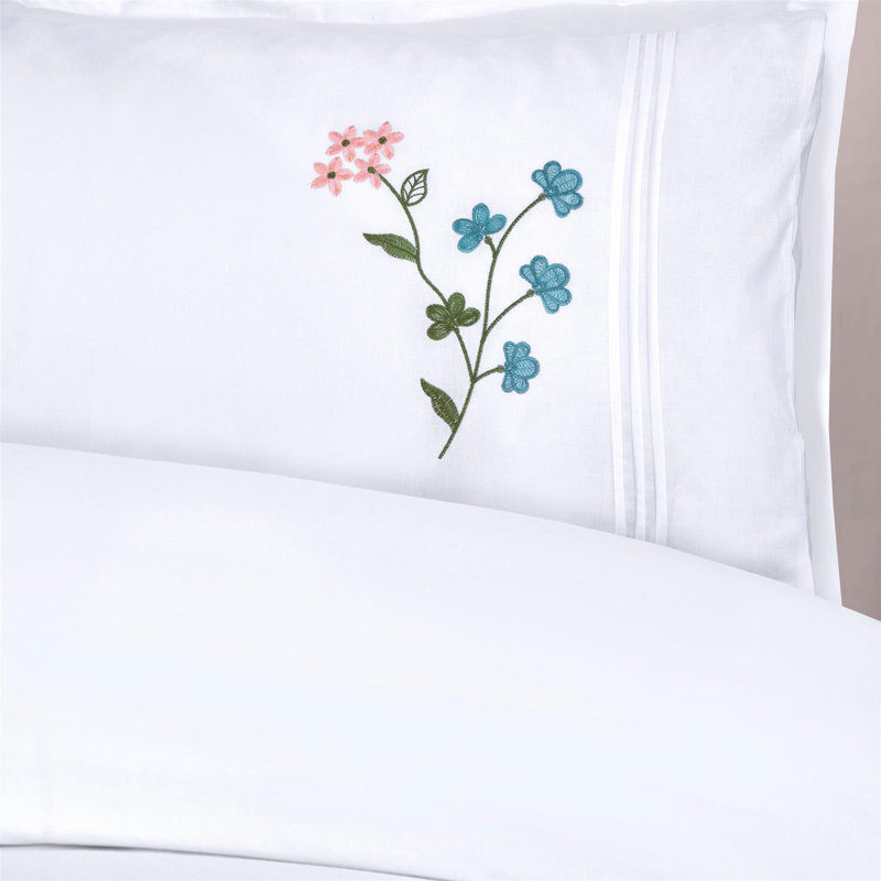 Cotton Blend Floral Duvet Cover Set, Double