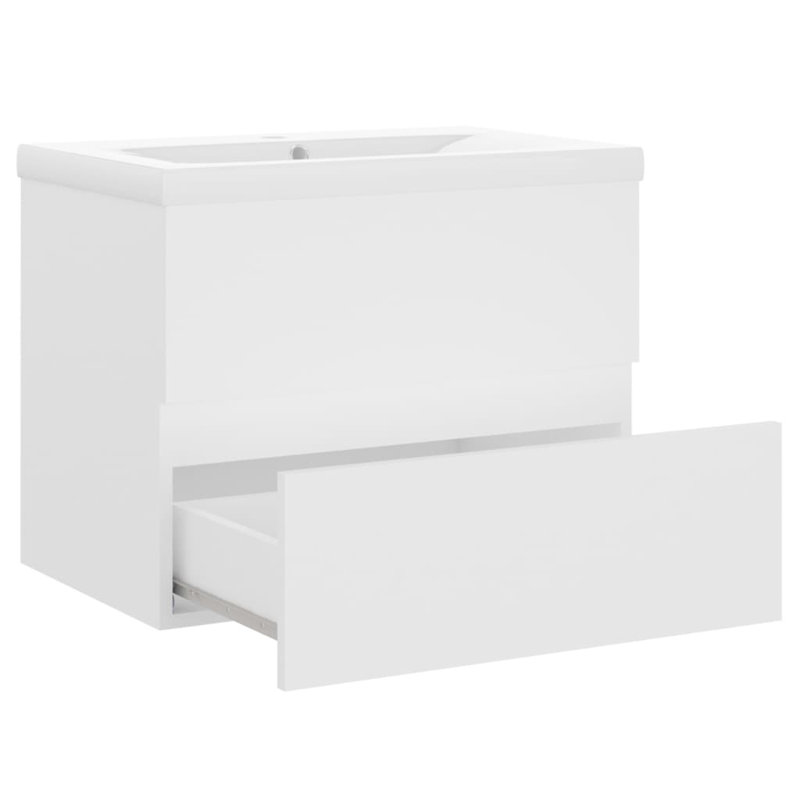 Audis 600mm Single Bathroom Vanity with Integrated Ceramic Basin, White