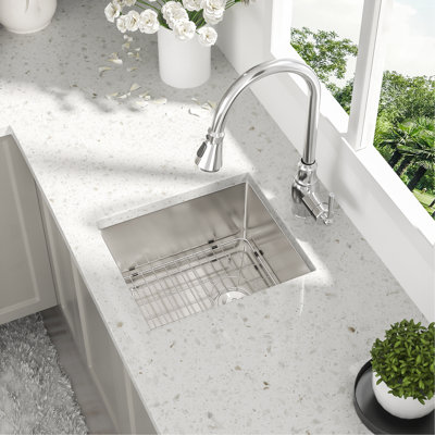 15 Inch Undermount Sink - 15"X17"X10" Undermount Stainless Steel Kitchen Sink 16 Gauge Single Bowl Kitchen Sink 10 Inch Deep Bar/Prep Sink Basin