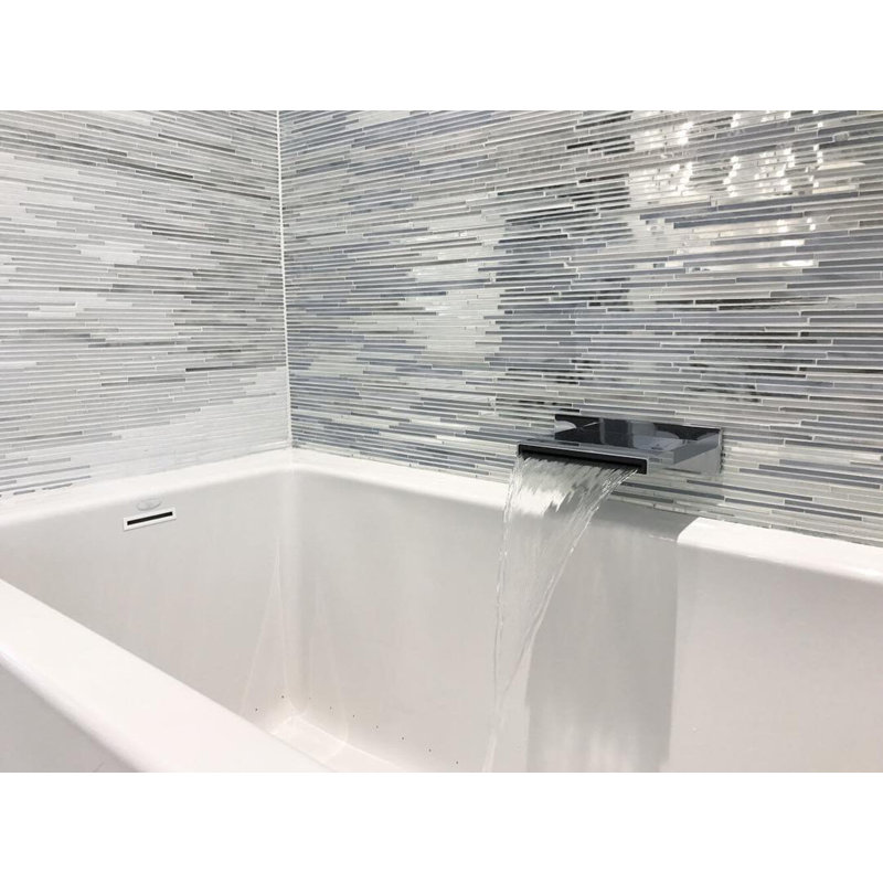 Sydney 72'' x 40'' Soaking Acrylic Bathtub, White, Right, Satin Brass