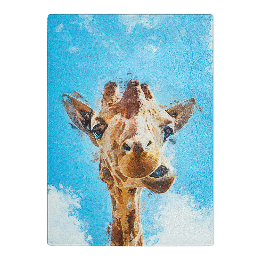 Tempered Glass Chewing Giraffe Chopping Board