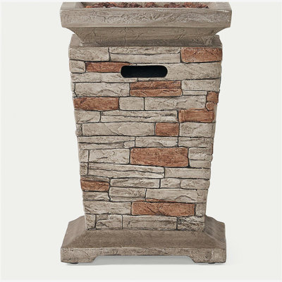 Colonne d'extérieur d'extérieur 19,50 "Mgo - 40 000 Btu, pierre naturelle, réservoir intérieur