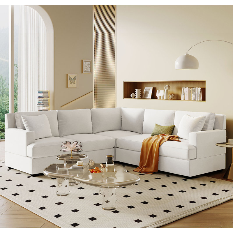 Canapé modulaire en tyrène, Mélange de polyester blanc