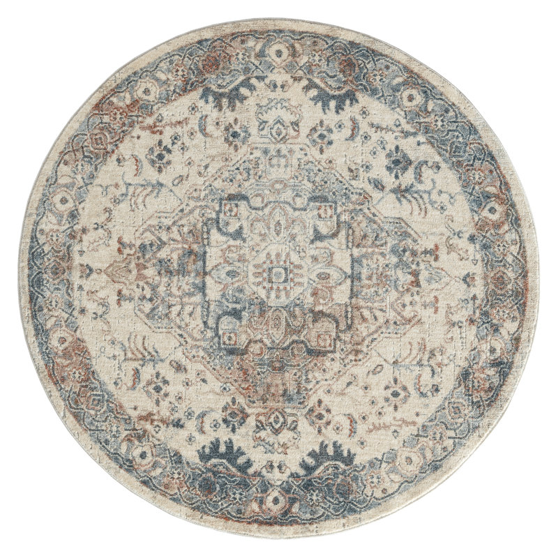 Cynthie Oriental Indoor Rug, Round 5'