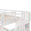 Lit superposé simple avec escalier sécuritaire et rangement pour tiroirs - garde-corps blanc-309480136-309480151
