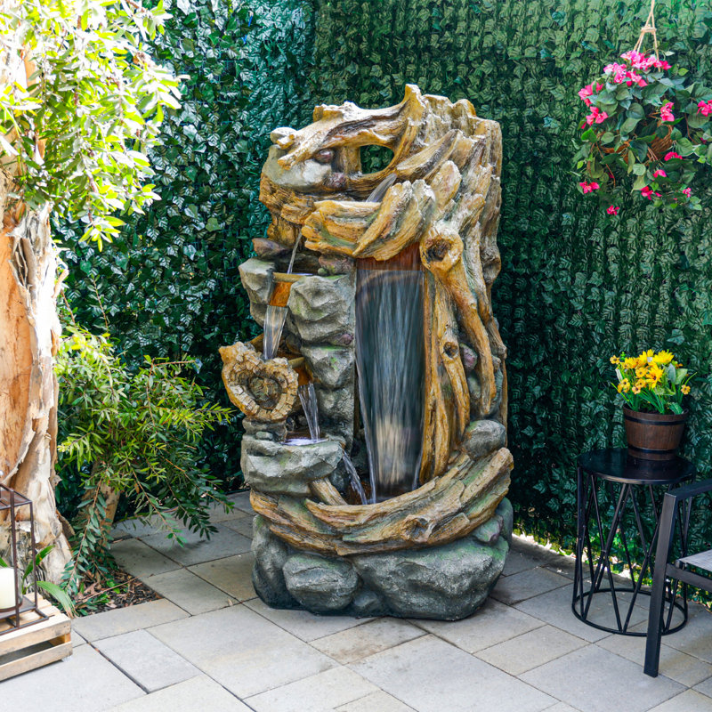 Outdoor Cascade Fountain with Lights