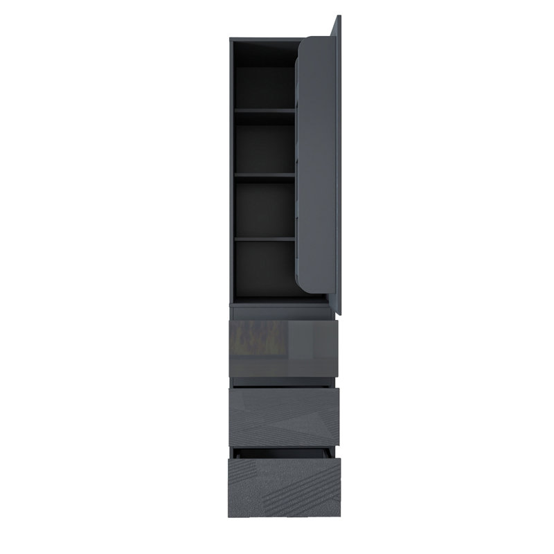 Armoire de cuisine étroite avec 3 tiroirs