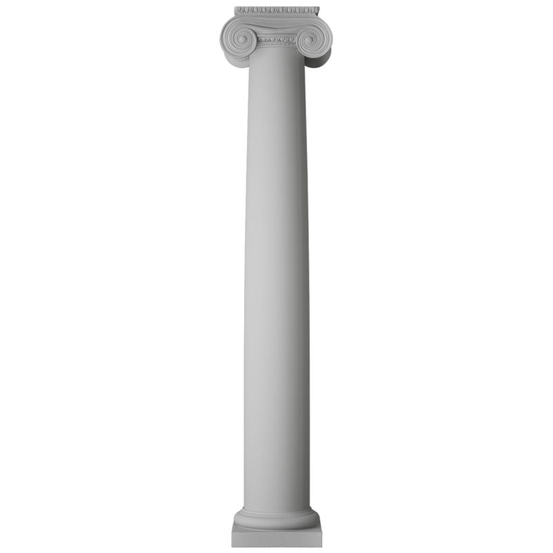 Colonne ronde Endura-Stone, 12 po de diamètre x H 9 pi, Base toscane et Erectheum grecque, Plan type A - non fendu / entier