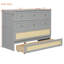 Lit escamotable complet peu encombrant, rangement en bois aggloméré, maison moderne grise