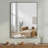 Aluminum Rectangle Bathroom Mirror, 40" x 30" Wall Mirror with Metal Frame Black-273641496-271973380