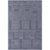 Hand Loomed Wool Geometric Area Rug in Blue