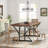 Taneja Rectangular with Stainless Steel Base Dining Table-604860297-642122181