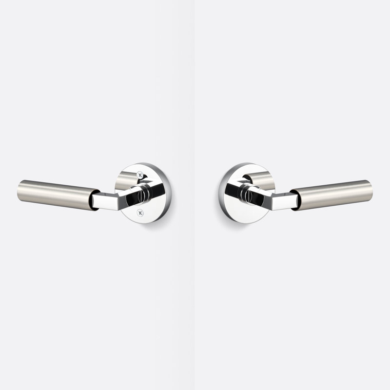 Levanto Round Passage Rosette, Smooth Grip, Polished Chrome/ Satin Nickel